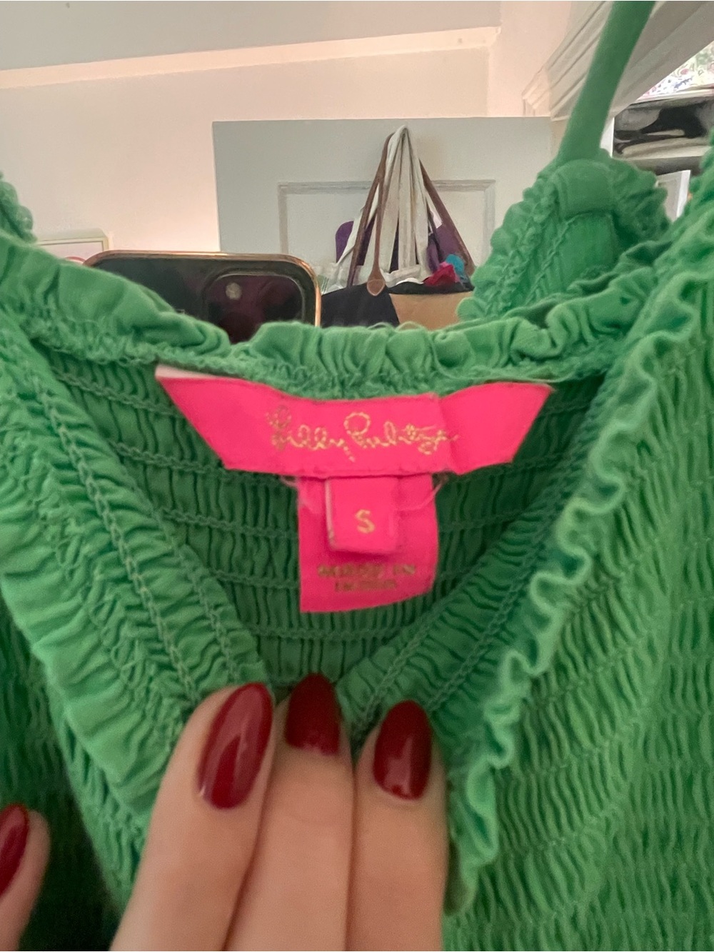 Lilly Pulitzer Modesto Smocked Midi Dress - Size S - Cabana Green - Picture 5 of 5